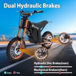 Tuttio Soleil01 Electric Dirt Bike for Teens Adults with Black Suspension Fork, Soleil01 BF Electric Bike with 48V 21AH Removable Battery, 14"/12" Fat Tire for Off Road Mountain, UL Certificate