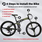 EUROBIKE Folding Mountain Bike, YH-G7 27.5 inch Mountain Bikes for Men, Foldable Bicycles, 21 Speed, Full Suspension (Mag Green)