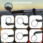 BriskMore Bike Bar End Mirror for Scooter Electric Bikes - HD Glass Convex Lens Rearview Mirror, Safe Cycling, Easy to Install 1PC