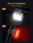 Cuvccn Bike Lights Set Ultra Bright, Bicycle Light Rechargeable with 6 Spot & Flood Beams, IP65 Waterproof Bike Lights for Night Riding, DIY 4X4 + 6X6 Modes Bicycle Headlight and Tail Light Reflectors
