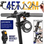 SEWAY Scooter Lock Cable for Xiaomi Mijia M365 ES Series, Bicycle Combination Locks Coiled Chain Lock Basic Self Coiling Core Steel Wire 4 ft. Long 1/3 inch Fit for M365/ES1/ES2/ES3/ES4