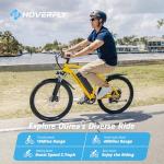 HOVERFLY OUREA Electric Bike 26", 750W Peak Motor Mountain Ebike, Up to 40 Miles 20MPH Removable Battery, 7-Speed and Shock Absorber, Electric Commuter Bike for Adults Yellow