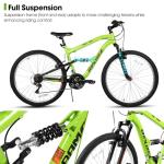 HH HILAND Full Suspension Mens Mountain Bike, 18 Speed, 26 Inch Wheel, Dual V Brake Bike for Men Womens Adult Bicycle