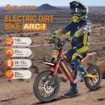 Tuttio ARC-I 36V Electric Dirt Bike for Kids 5-8, 750W Electric Motorcycle for Kids, 22MPH, Up to 25 Miles, 5-Speed Modes Mini Dirt Bike, 16" Pneumatic Tires, Max Weight 165LBS