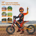 Tuttio ARC-I 36V Electric Dirt Bike for Kids 5-8, 750W Electric Motorcycle for Kids, 22MPH, Up to 25 Miles, 5-Speed Modes Mini Dirt Bike, 16" Pneumatic Tires, Max Weight 165LBS
