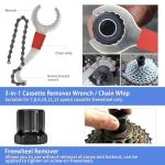 Bike Tool Kit, 10Pcs Professional Bike Repair Tools for Mountain Bike with 3-in-1 Cassette Remover Wrench Crank Puller Extractor Bottom Bracket Freewheel Remover Chain Breaker Tool Bag