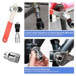 Bike Tool Kit, 10Pcs Professional Bike Repair Tools for Mountain Bike with 3-in-1 Cassette Remover Wrench Crank Puller Extractor Bottom Bracket Freewheel Remover Chain Breaker Tool Bag