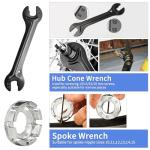 Bike Tool Kit, 10Pcs Professional Bike Repair Tools for Mountain Bike with 3-in-1 Cassette Remover Wrench Crank Puller Extractor Bottom Bracket Freewheel Remover Chain Breaker Tool Bag