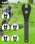 Pawfly 5 Pcs Bike Cone Wrench Set Tool, (13, 14, 15, 16, 17 mm) Slim Open End Spanner Tool Kit for Bicycle Wheel Hub Repair, Axle Nut Remover & Bearing Adjuster, Black