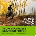 Greenworks 80V 4"*26" All-Terrain Fat Tire Mountain Electric Bike for Adults (Brushless Rear Hub Motor), 7-Speed, Up to 20 MPH, Dual Disc Brakes, Pedal Assist, Battery Not Included