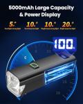 DARKBEAM 6000LM Bike Headlight USB-C Rechargeable, High Lumen Super Bright Bike Light Set for Night Riding, 12+5 Modes Waterproof Bicycle Lights for Road, Mountain, Cycling