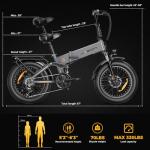 Jasion X-Hunter Electric Bike for Adults,1400W Peak Motor 30MPH 70+ Miles Foldable Ebike,624WH Removable Battery,Full Suspension 20’’*4 Fat Tire Bicycle for Commute,Snow,Mountain with 7-Speed