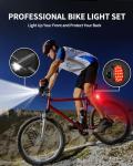 DARKBEAM 6000LM Bike Headlight USB-C Rechargeable, High Lumen Super Bright Bike Light Set for Night Riding, 12+5 Modes Waterproof Bicycle Lights for Road, Mountain, Cycling