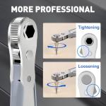 TUXIYA 30in1 Right Angle Screwdriver, 36-Tooth Mini Ratchet Wrench, Angle Screwdriver for Tight Spaces, Low Profile Offset screwdrivers, Magnetic Ratchet Screwdrivers Repair Tool