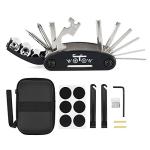 WOTOW Bike Repair Tool Kit - 16 in 1 Bicycle Multitool Portable Mountain Bike Tool Cycling Maintenance, Bike Hex Key Wrench & Bike Tube Patch Kit & Tire Lever & Hard Carrying Case (16 in 1)