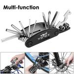 WOTOW Bike Repair Tool Kit - 16 in 1 Bicycle Multitool Portable Mountain Bike Tool Cycling Maintenance, Bike Hex Key Wrench & Bike Tube Patch Kit & Tire Lever & Hard Carrying Case (16 in 1)