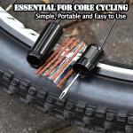 Tubeless Bike Tire Repair Kit for MTB & Road Bicycles - Fast Fix for Punctures & Flats, Includes Storage Canister, Plugger Tool & 15 Bacon/Repair Strips, Essential Bicycle Tyre Repair Tool Set