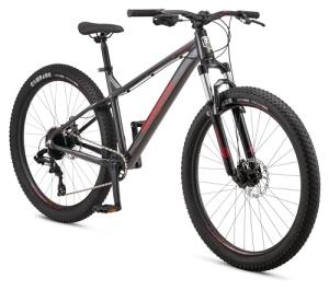 Mongoose Colton Mountain Bike, 27.5 Inch Bike for Men and Women, 7 Speed, Aluminum Frame, Knobby Mountain Tires, Suspension Fork, Trigger Shifter, Mechanical Disc Brakes, Adult Bicycle