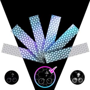 LOOM Reflective Stickers for Helmet | 6pcs Prism Gray | Similar to 3M Reflective Tape | Bike Reflectors for Night Riding, Mailbox reflectors | Waterproof hi vis Decals for Car, Trailer