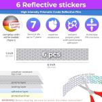 LOOM Reflective Stickers for Helmet | 6pcs Prism Gray | Similar to 3M Reflective Tape | Bike Reflectors for Night Riding, Mailbox reflectors | Waterproof hi vis Decals for Car, Trailer