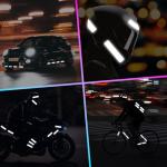 LOOM Reflective Stickers for Helmet | 6pcs Prism Gray | Similar to 3M Reflective Tape | Bike Reflectors for Night Riding, Mailbox reflectors | Waterproof hi vis Decals for Car, Trailer