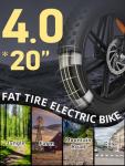 Electric Bike for Adults 1500W Peak 20" Fat Tire EBike,45 Miles 30MPH Dual Suspension Electric Motorcycle,48V 20AH Battery Powered Dirt Bike