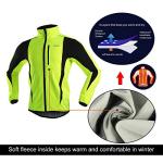 ARSUXEO Winter Warm UP Thermal Softshell Cycling Jacket Windproof Waterproof Bicycle Mountain Bike Clothes 15-K Green Size X-Large