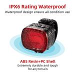 ROCKBROS Smart Bike Tail Light Riding Brake Sensing Bicycle Rear Lights USB Rechargeable IPX6 Waterproof Bright LED Bike Light 260mah Cycling Safety Road BikeTaillight Accessories 4 Modes