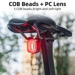 ROCKBROS Smart Bike Tail Light Riding Brake Sensing Bicycle Rear Lights USB Rechargeable IPX6 Waterproof Bright LED Bike Light 260mah Cycling Safety Road BikeTaillight Accessories 4 Modes