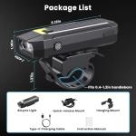 HAARAY Bike Front Lights for Night Riding with RGB Side Lights & Light Sensor, 5+10 Modes 2400mAh USB-C Rechargeable Bicycle Lights 360°Rotatable, Super Bright LED Bike Headlight Waterproof