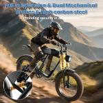 Nexaglide Electric Bike for Adults,1500W E-Bike for Adults,3 Modes Electric Dirt Bike, 20" Fat Tire Adult Electric Bicycle with 48V 18.9AH Battery, 7 Speed E-Bikes, LCD Display