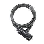 Kryptonite Bike Lock Cable, 6ft. x 12mm Braided Steel Cable Anti-Theft Security Bicycle Lock with Keys for Outdoor Equipment, Bicycles, Scooters, Fence, Gate,Black
