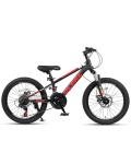 Glerc 20 Inch Kids Bike, Kids Mountain Bike for Boys and Girls Ages 6-10, 21-Speed Skyline Bicycle with Front Suspension and Disc Brakes, Black