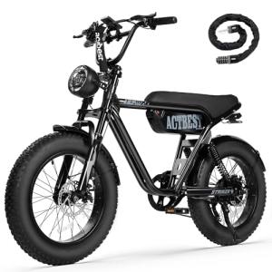ACTBEST Blaze 16"/20" Fat Tire Electric Bike for Adults/Teens, 1200W/1500W Peak Motor, 25MPH/28MPH & 75-Mile Long Range, UL2849 Certified, Full Suspension All-Terrain eBike for Mountain, Snow, Sand,GB