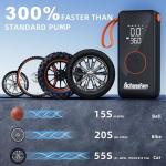 AchansFam P9 Pro Portable Tire Inflator - 22" Hose, Dual Power Supply, Cordless with Carry Case, Auto Shut-Off, Tire Inflator Portable Air Compressor for Cars, Motorcycles, Bicycles & Sports Ball