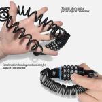 2PCS Motorcycle Helmet Lock Bike Cable Lock Combination Security Travel Luggage Lock with 4 Digtal Password