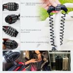 2PCS Motorcycle Helmet Lock Bike Cable Lock Combination Security Travel Luggage Lock with 4 Digtal Password