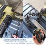 2PCS Motorcycle Helmet Lock Bike Cable Lock Combination Security Travel Luggage Lock with 4 Digtal Password