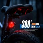 Bike Lights Set 1500LM USB Rechargeable Bicycle Headlight & Tail Light Waterproof 5 Lighting Modes Fits Bicycles for Road and Mountain(Cool Black)