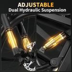 Arkveld Electric-Dirt-Bike for Adults-Mountain-Motorcycle with 1536Wh Battery 32AH, Max 37 MPH and 80Miles Range E-Bike, Peak 3000W Brushless Motor, 25Inch Fat Tire and Front Fork Suspension, Orange