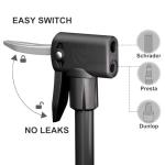 VIMILOLO Bicycle Pump, Bike Floor Pump with Gauge Inflator for Presta and Schrader Valve Portable Tire Pumps for Ball Bike Pumps