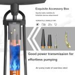 VIMILOLO Bicycle Pump, Bike Floor Pump with Gauge Inflator for Presta and Schrader Valve Portable Tire Pumps for Ball Bike Pumps