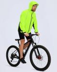 Men's Cycling Rain Jackets Waterproof Running Bike Windbreaker Hooded Reflective Biking Windproof Bicycle Riding(Fluorescent Yellow/Black,L)