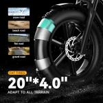 Cybervelo 1500W Motor Electric Bike 20''x4 Fat, with 48V 20Ah Battery,80+ Miles Long Range, 30Mph Fat Tires Ebike, All-Terrain, Ideal for Commuting, Off-Road, Unisex E-Bike for Snow Beach Mountain