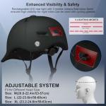 NTGBV Bike Helmet Adult Men/Women-USB Rechargeable Rear Light CPSC/ASTM Certified 2 Removable Liners Adjustable Lightweight Baseball Cap Style for Youth Road&Mountain Biking Skating Scooter