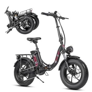 Windone S16 Electric Bike for Adults, Max 22MPH Speed & 50 Miles Range (PAS), 750W Peak Motor Ebike with 48V/13Ah Removable Battery, 16" x 4.0 Fat Tire and Shock Absorber,UL Certified
