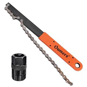 Oumers Bike Chain Tools Kit, Upgrade Rotor Lockring Removal Wrench & Chain Whip with Cassette/Bicycle Flywheel Remover Sprocket Remover Tool Pack