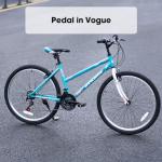 HILAND Bamcbase Womens Mountain Bike, 24 26 Inch 21 Speeds Hybrid Commuter Bicycle for Adults, Sport Hardtail Trail MTB Green