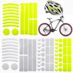 Qoyapow 80pcs Reflective Stickers Set, Multi Shapes Bicycle Reflective Decals, Waterproof Outdoor Safety Warning Reflective Stickers for Night Visibility（2 Colors）