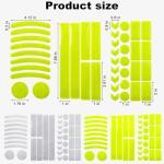 Qoyapow 80pcs Reflective Stickers Set, Multi Shapes Bicycle Reflective Decals, Waterproof Outdoor Safety Warning Reflective Stickers for Night Visibility（2 Colors）